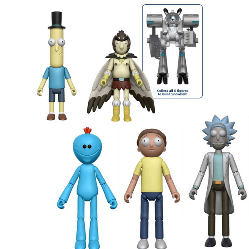 Rick and Morty Action Figure Bundle Set Build the 6th Figure!
