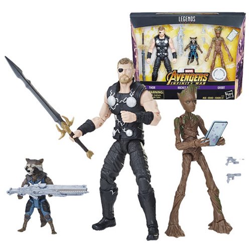 Marvel Legends Avengers Infinity War Thor, Rocket, and Groot Action Figures