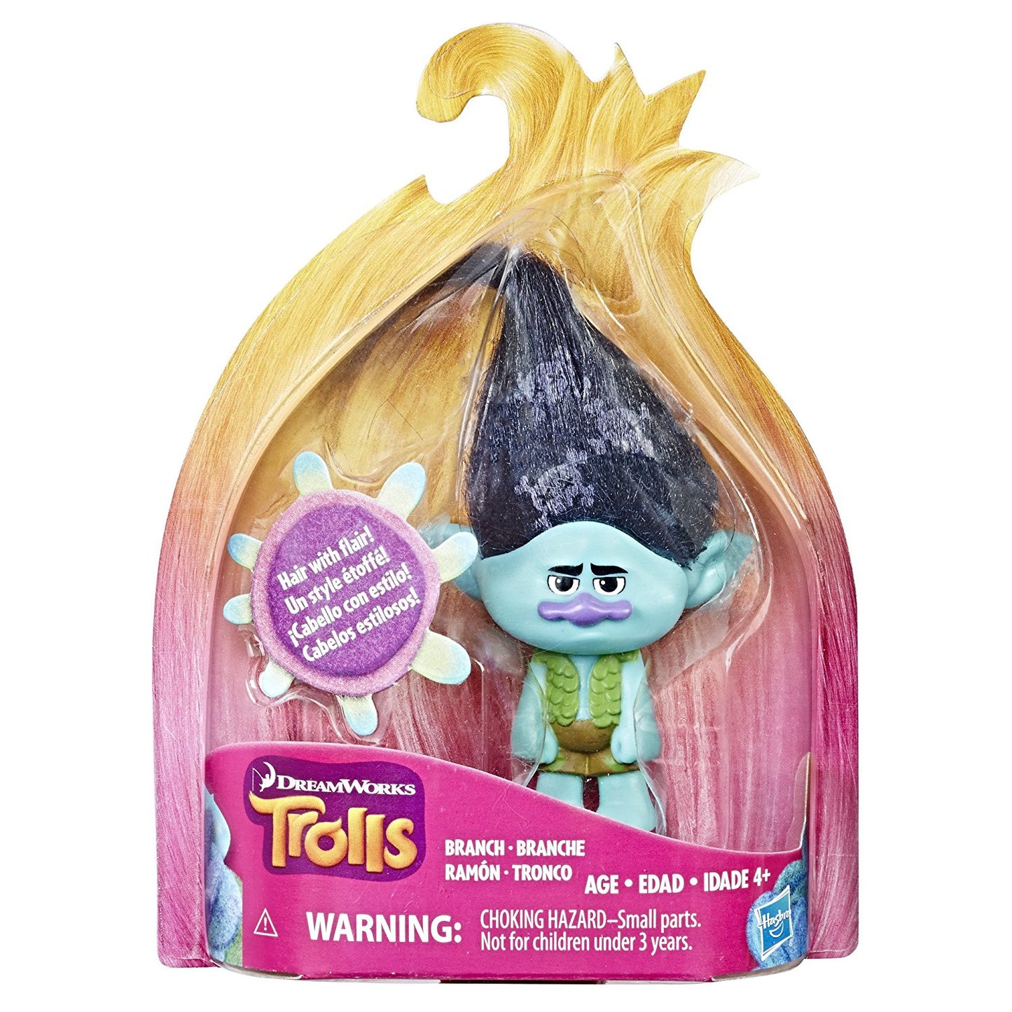 Trolls Branch Hair Collectible Figure with Printed Hair