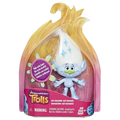 Trolls Guy Diamond Hair Collectible Figure with Printed Hair