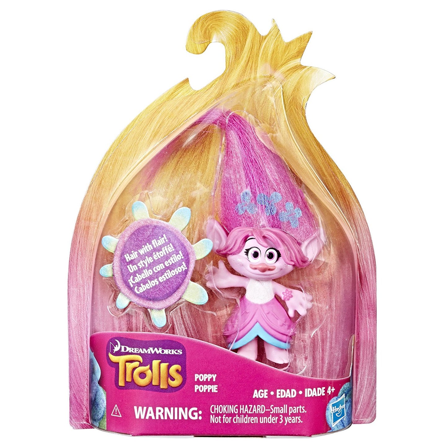 Trolls Poppy Hair Collectible Figure with Printed Hair